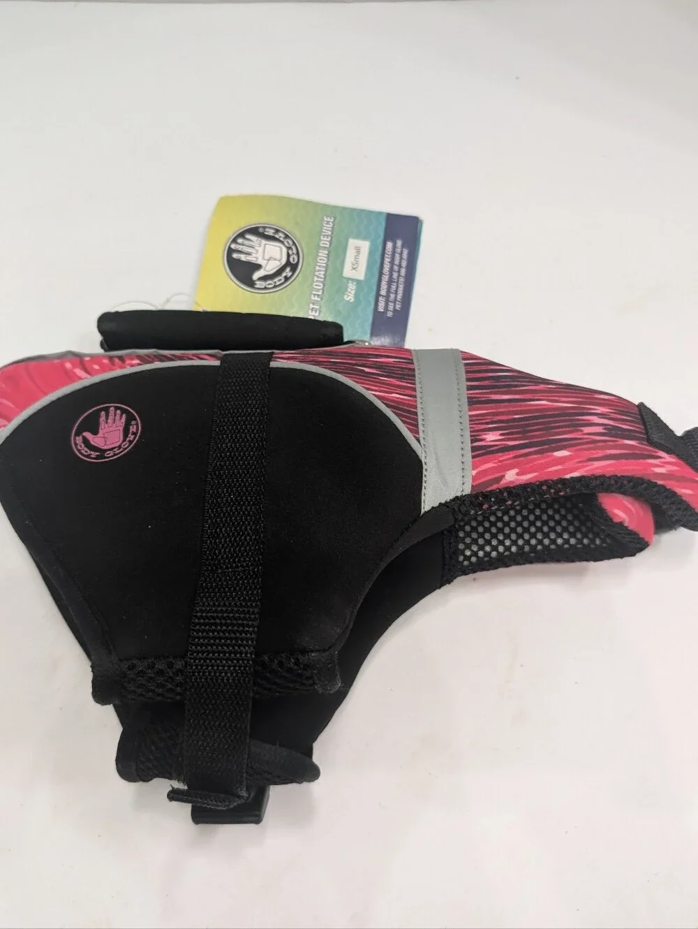 NWT BODY GLOVE Pet Dog Flotation Device XS Life Vest Jacket Fuchsia Pink Black